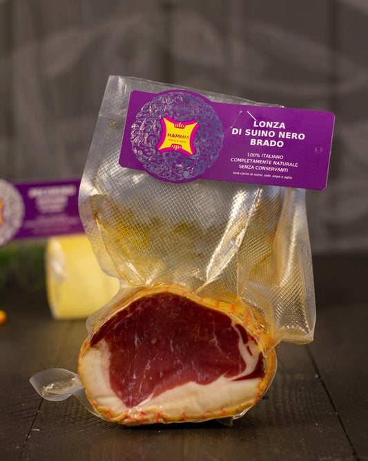 Box Natale Aperitivo sul divano Hammm: Lonza di suino nero brado, in primo piano