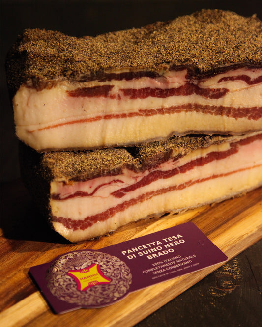Pancetta tesa di suino nero brado
