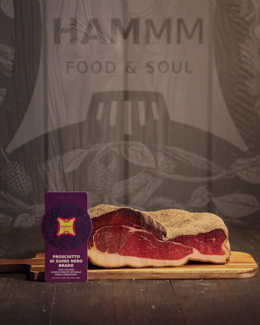 Ham with wild black pig's trotter