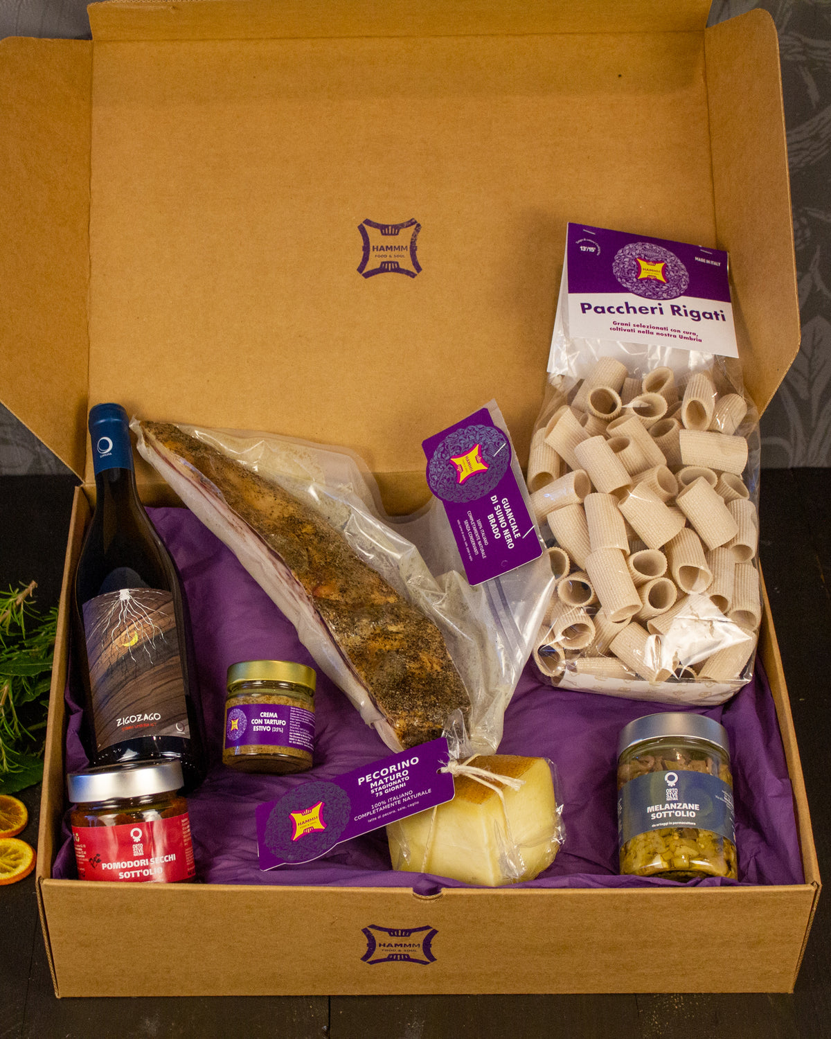Box Natale Cena in famiglia Hammm: vista dall'alto della box