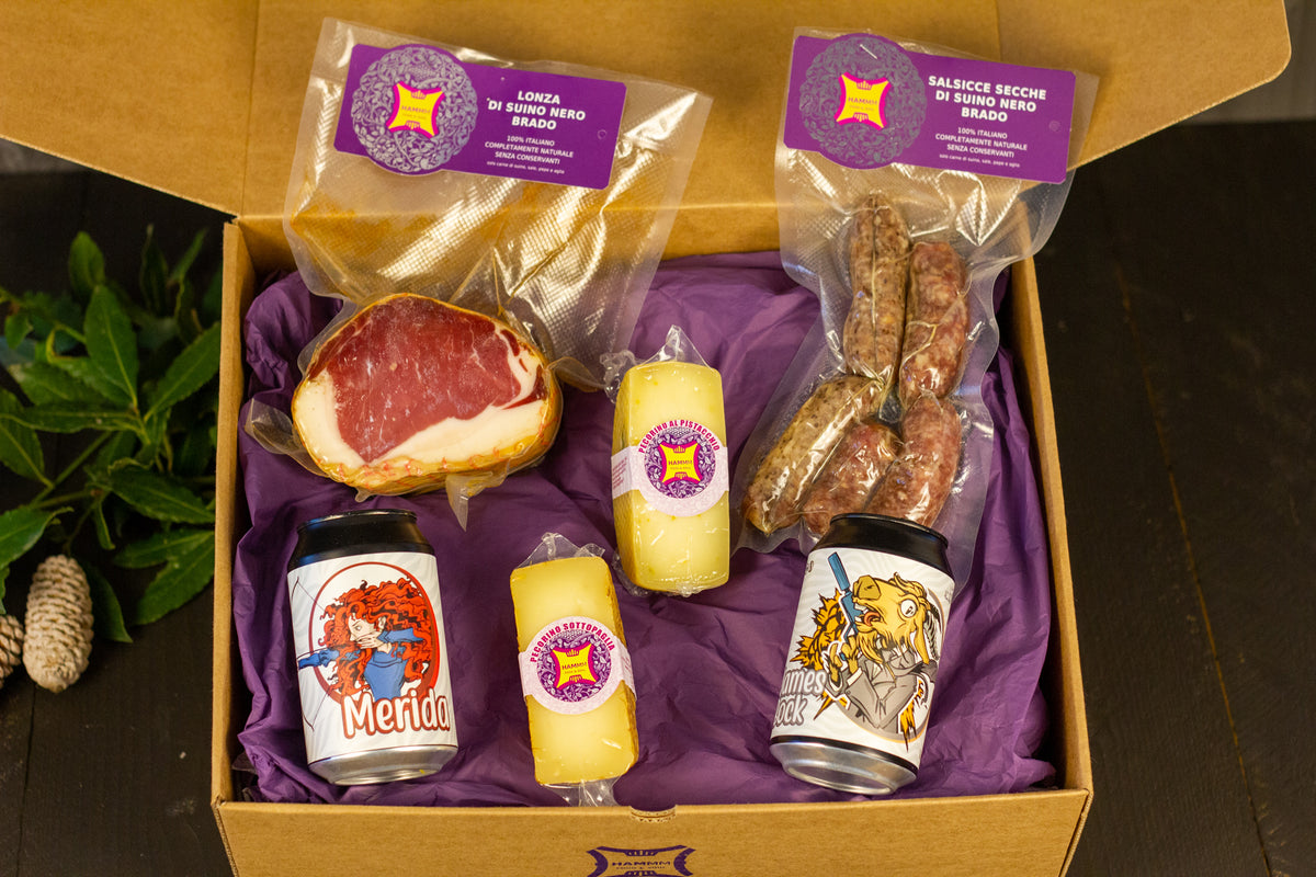 Box Natale Tagliere con amici Hammm: vista dall'alto della box