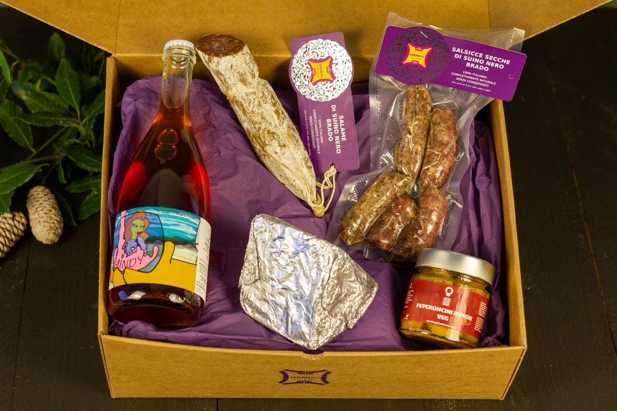 Box Natale Tagliere davanti il camino Hammm: vista dall'alto della box