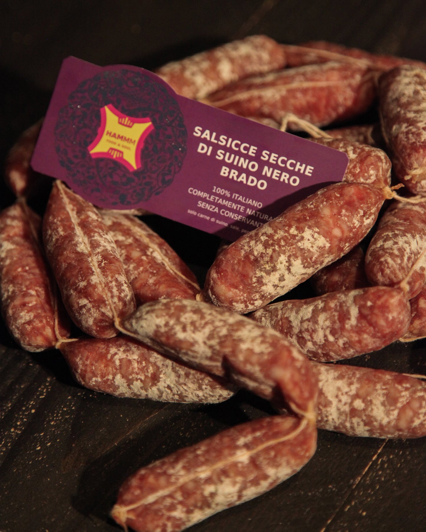 Wild black pig sausages